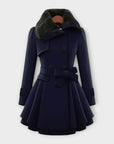 Emma - Elegant coat with faux fur collar