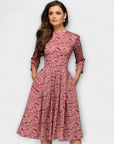 Retrozo - Elegant Knee-Length Dress