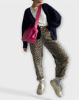 Chandra - Vintage Jeans with Leopard Print