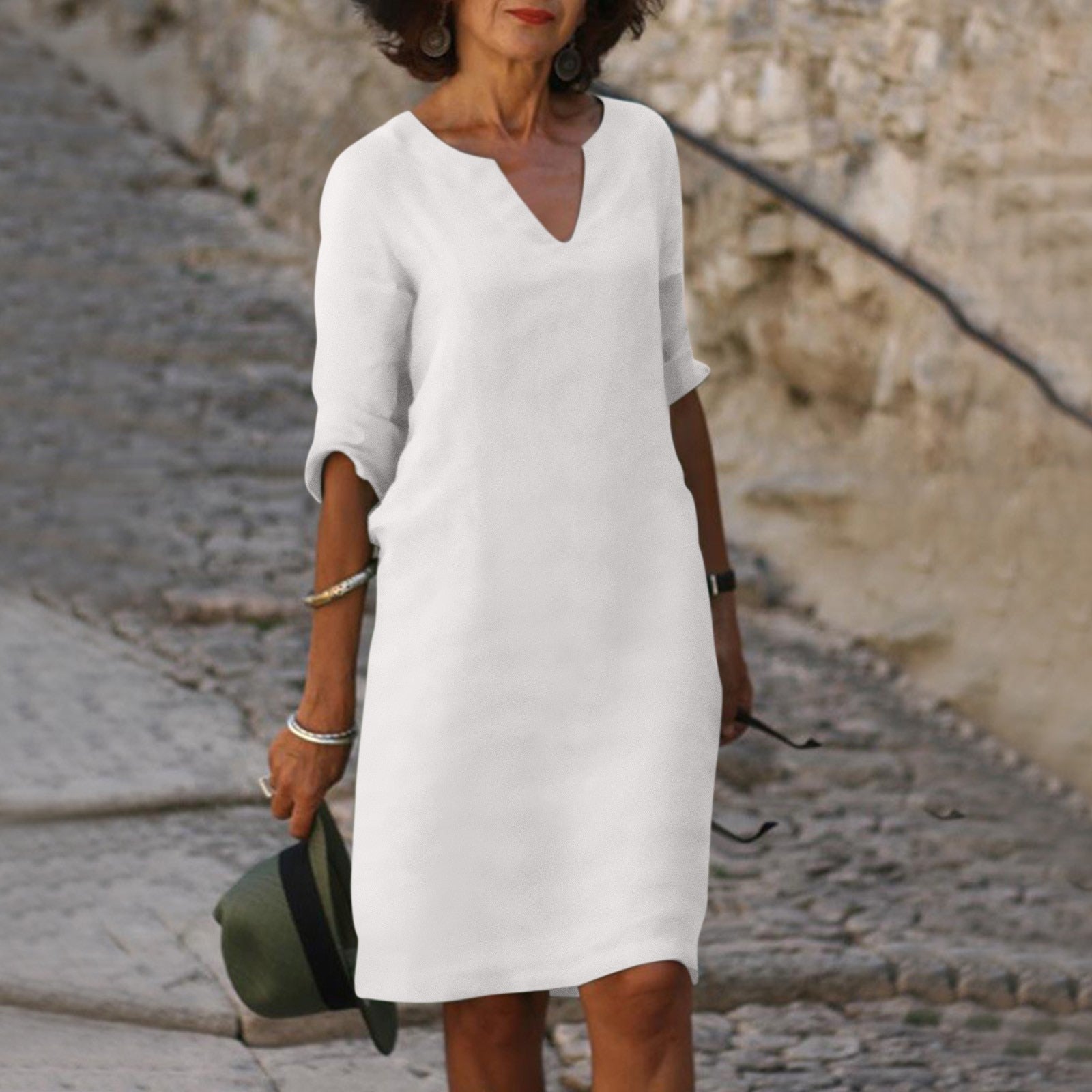Selena™ | Timeless Tummy Covering V-Neck Dress