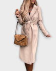 Eliza - Elegant long coat with tie belt