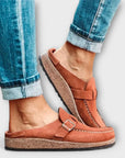 Orthopedic Women's Moccasins With Decorative Buckle