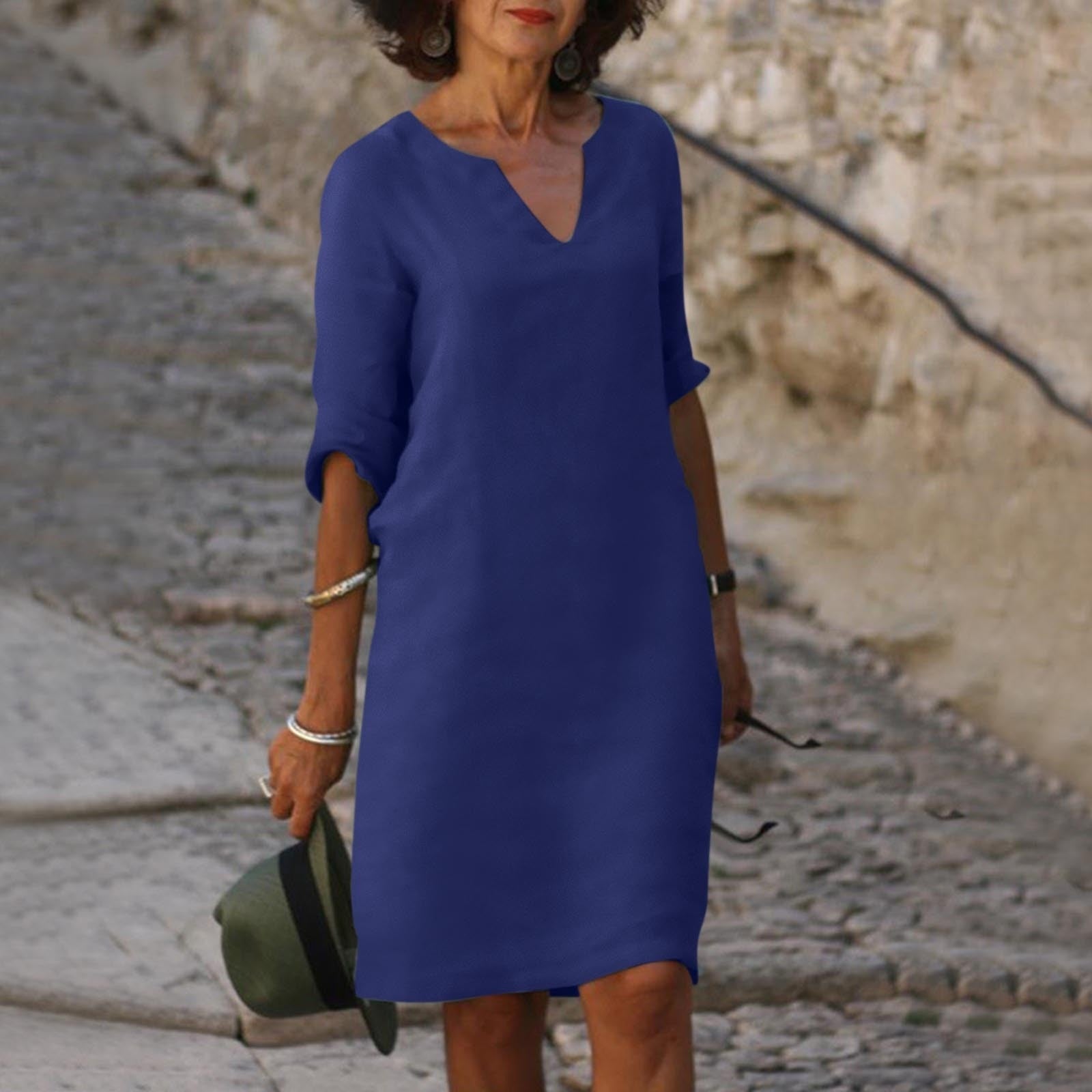 Selena™ | Timeless Tummy Covering V-Neck Dress