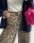 Chandra - Vintage Jeans with Leopard Print