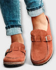 Orthopedic Women's Moccasins With Decorative Buckle