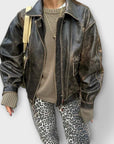 Chandra - Vintage Jeans with Leopard Print