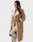 Maria – Long classic jacket with fleece lining and teddy collar