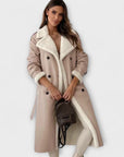 Maria – Long classic jacket with fleece lining and teddy collar