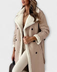 Maria – Long classic jacket with fleece lining and teddy collar