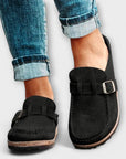 Orthopedic Women's Moccasins With Decorative Buckle