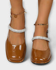 Celandra - Mary Janes with Glitter Straps and Block Heel