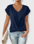 Eloise - V-Neck Top with Button Detail
