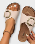 Margie - Women's Cork Slide Sandals with Buckle Strap Design