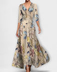 Alma - Elegant Puff Sleeve Design Ladies' Dress