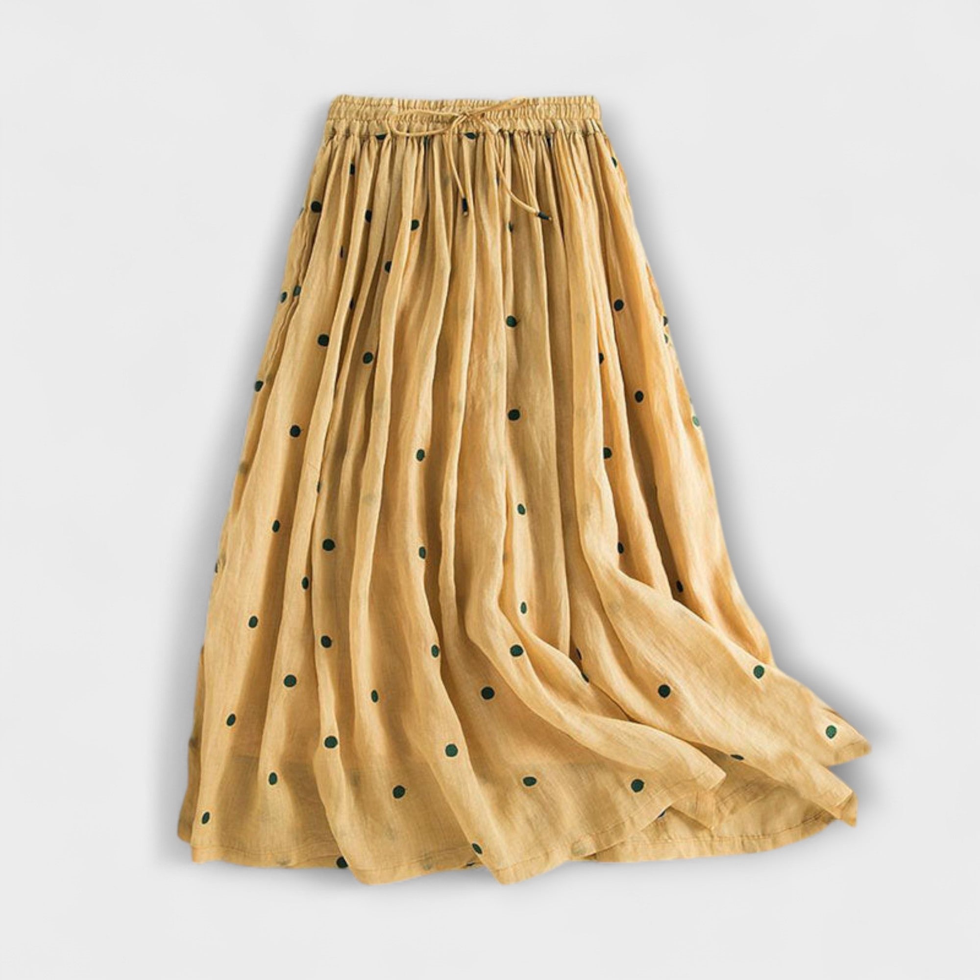 Playful polka dot dress made of cotton-linen