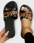 Leopard Cross-Strap Sandals