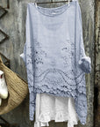 Rosmira - Dual-Hem Printed Blouse