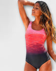 Single-piece sports swimsuit