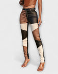 Calliope - Tube Pants with Color Block Pattern