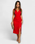 Desi - V-Neck Split Dress