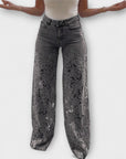 Trendy Frayed Patchwork Jeans