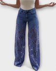 Trendy Frayed Patchwork Jeans